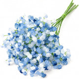 6 Pcs Babys Breath Artificial Flowers, Fake Babys Breath Flowers For Wedding Floral Arrangement Party Decor, Blue