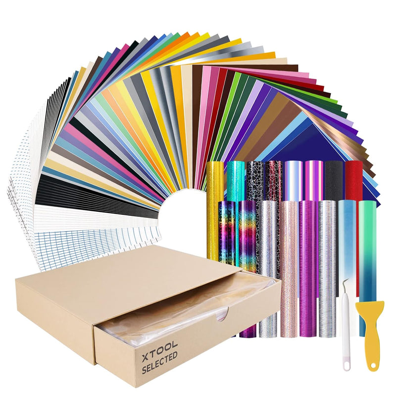 Removable Vinyl Kit, 80 Removable Vinyl Sheets With 20 Transfer Tape F