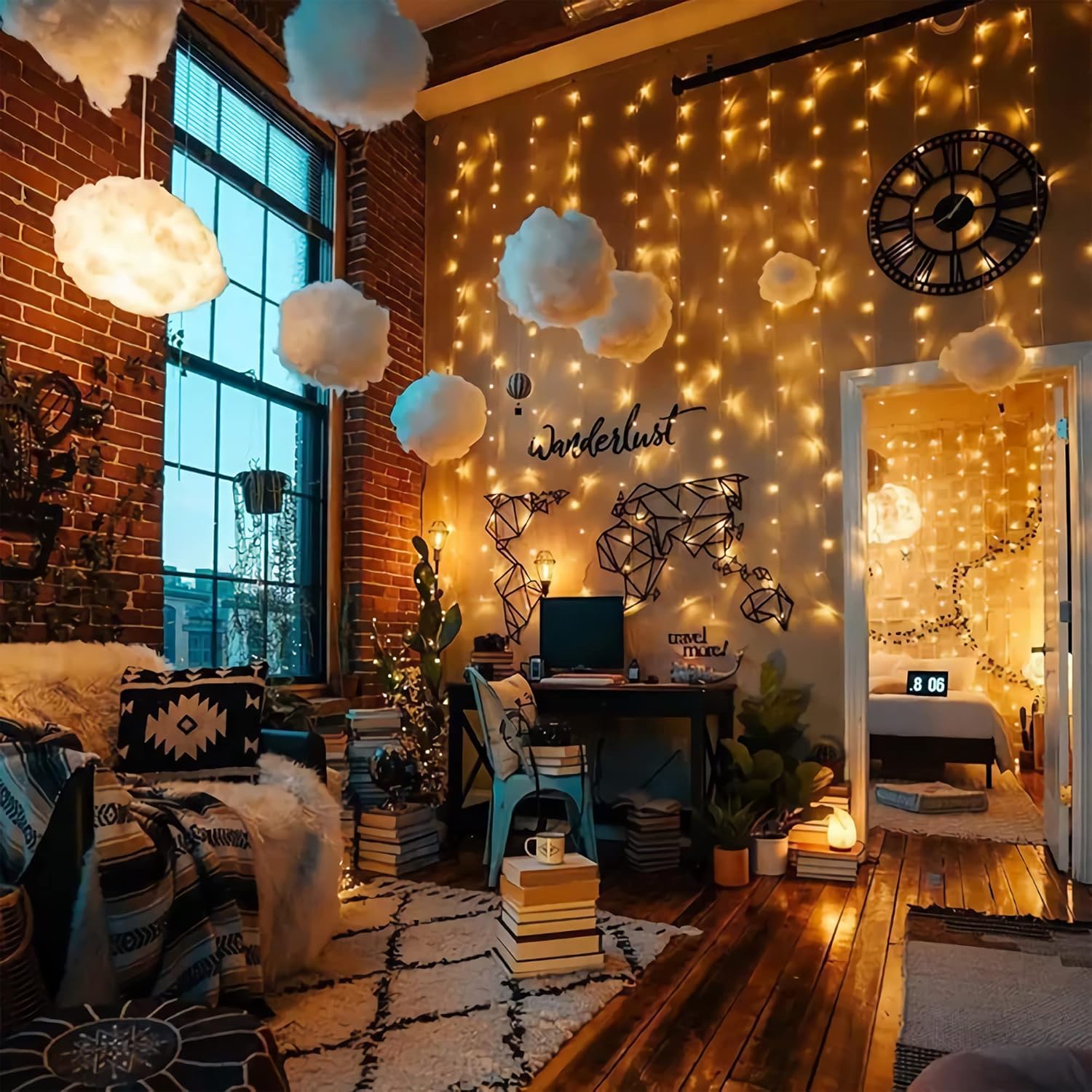 300 Led Curtain String Lights, Twinkle Fairy Lights For Bedroom With 8 Lighting Modes, Usb Christmas Lights For Party Ho