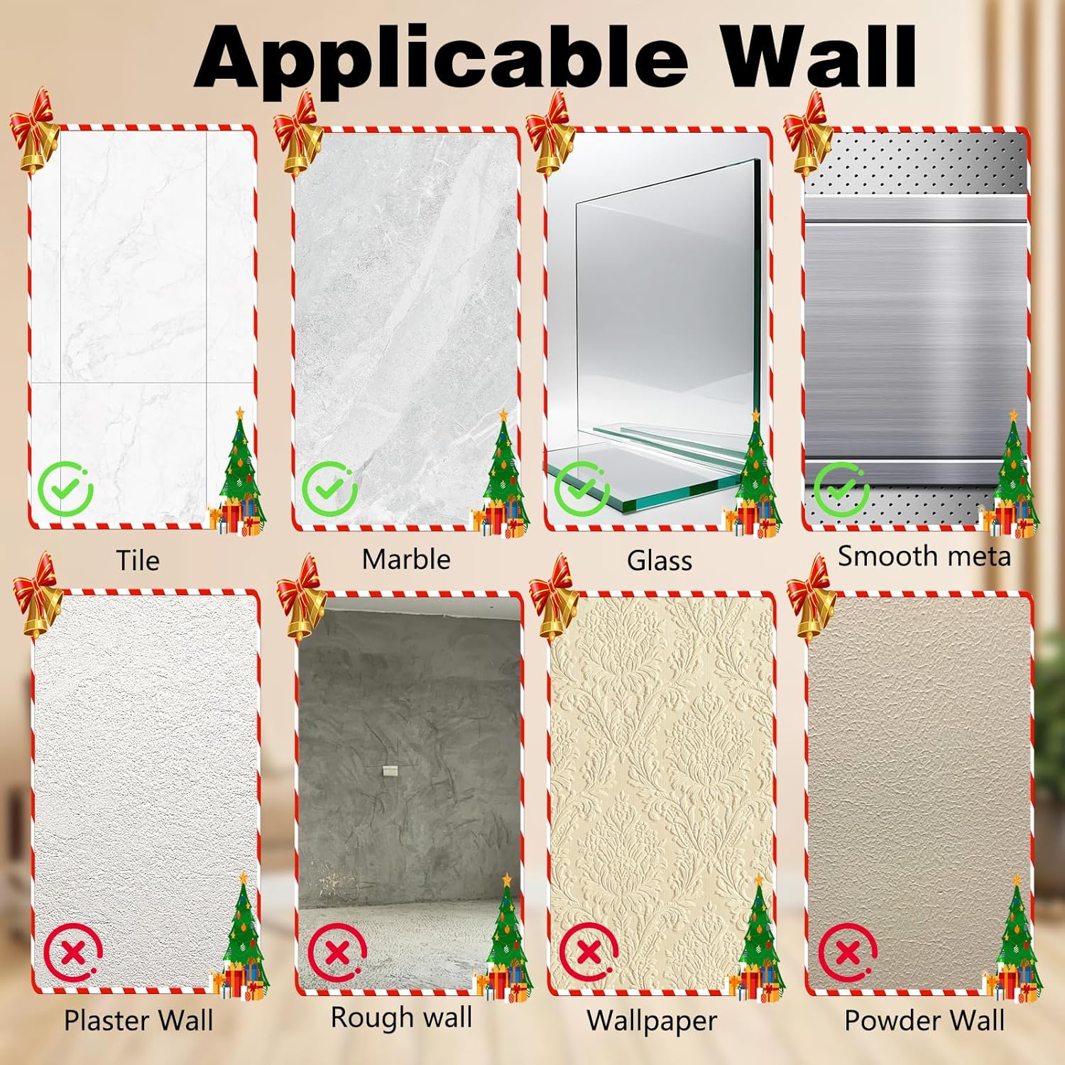 Suction Cup Hooks For Wreaths On Glass, No-Drill Suction Cup Hooks, Wreath Hangers For Front Doors, Metal Towel Hooks For Showers Bathrooms Mirrors (2Pcs Gold)