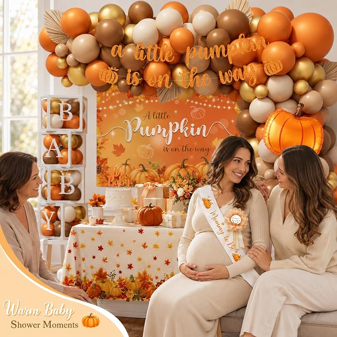 Fall Little Pumpkin Baby Shower Decorations Kit - A Little Pumpkin is On The Way Party Supplies