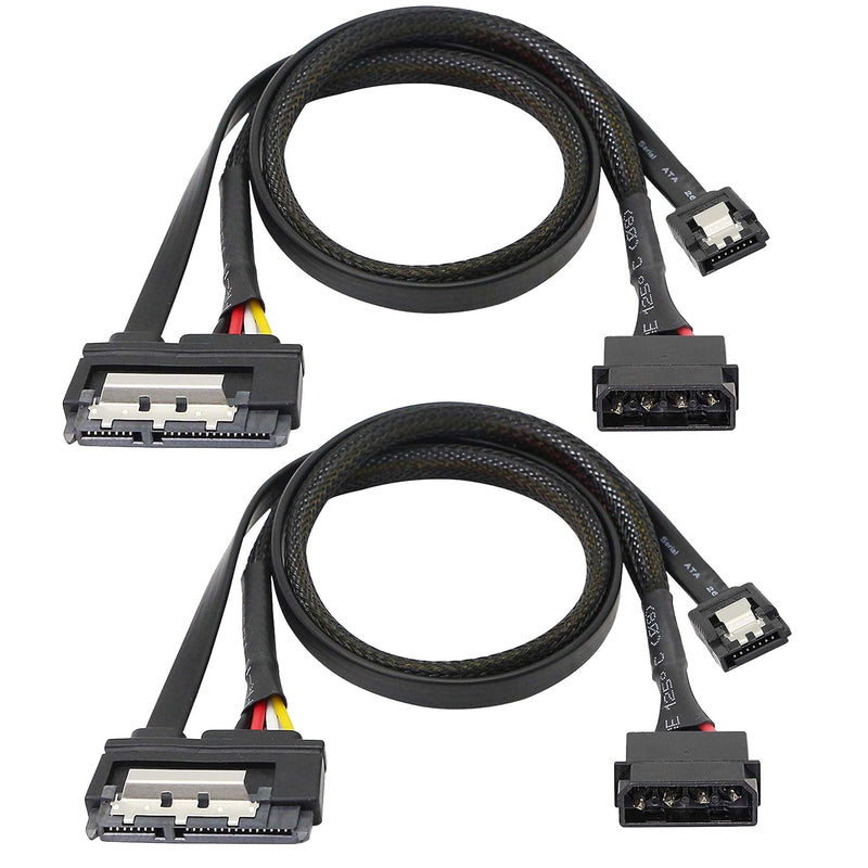 Sata 6G Data Cable, Sata Power 2-In-1 Extension Cord, Lp4 Ide 4 Pin To Sata 15