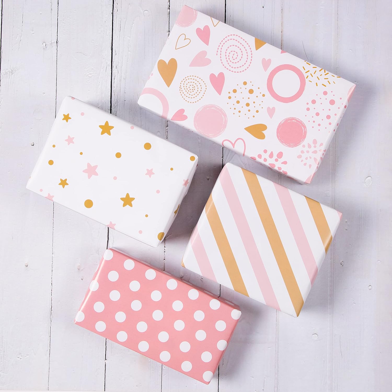 Birthday Wrapping Paper Folded For Girls, Women, Baby, Pink Wrapping Paper, Pink Gift Wrap For Birthday, Valentines, Christmas, Wedding, Baby Shower, Pre-Cut 12 Sheets Each 20"X 29"