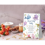 Don'T Say Baby Game Sign For Ocean Under The Sea Shower (1 Sign + 50 Mini Clothespins) - Gender Reveal Party Decorations And Favors Supplies (Mq-1-9)