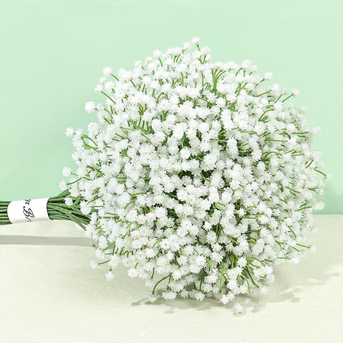 Baby Breath Artificial Flowers, 6 Pcs Gypsophila Faux White Flowers Fake Baby Breath Real Touch Flowers Bouquets For Bride Wedding Decorations Party Floral Arrangements Diy (White)