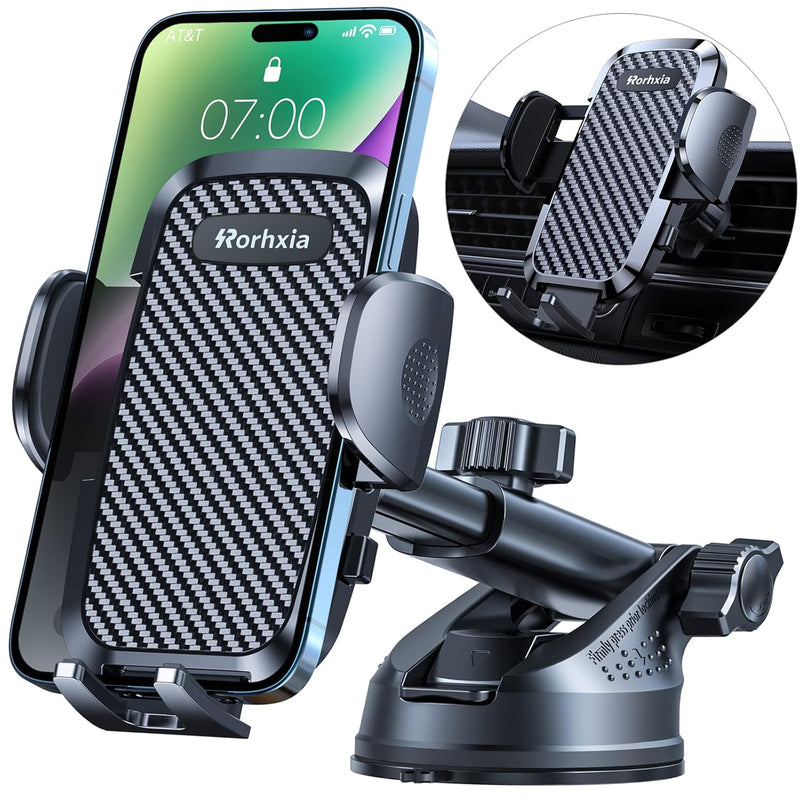 3-in-1 Car Phone Mount, Stable Suction Cup for Dash, Vent, Windshield - 2024