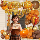 137Pcs Friendsgiving Fall Balloon Arch Kit Thanksgiving Harvest Party Decorations