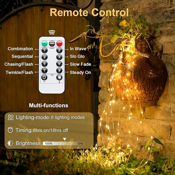 2 Pack Battery Operated Fairy Lights 132FT 400 LED Warm White String Lights with Remote Twinkle Lights for Bedroom Classroom Dorm Tree Indoor Outdoor Decor