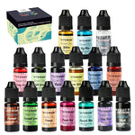 Epoxy Resin Paint Pigment 16 Color Concentrated Liquid Epoxy Resin Dye, Colorant For Resin Coloring, Resin Jewelry, Resin Art Crafts Diy Making (Each 0.35Oz)