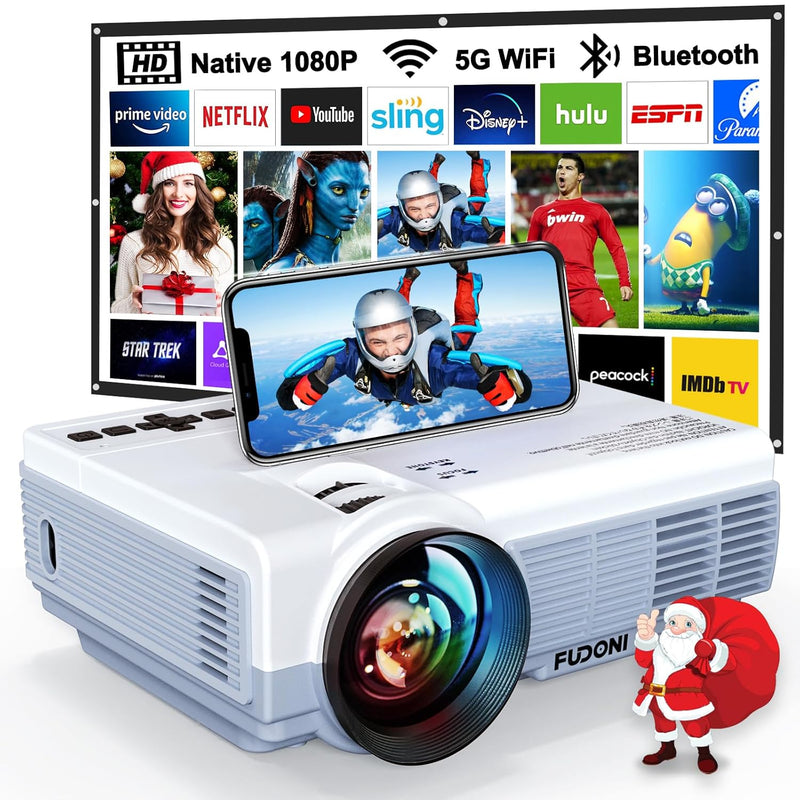 Projector With Wifi And Bluetooth, 5G Wifi Native 1080P 10000L 4K Supported, P