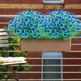 Artificial Flowers For Outdoors,8 Bundles Uv Resistant Fake Outside Flowers Plastic Plants Outdoor Faux Flower For Garden Porch Window Box Home Decor(Blue)