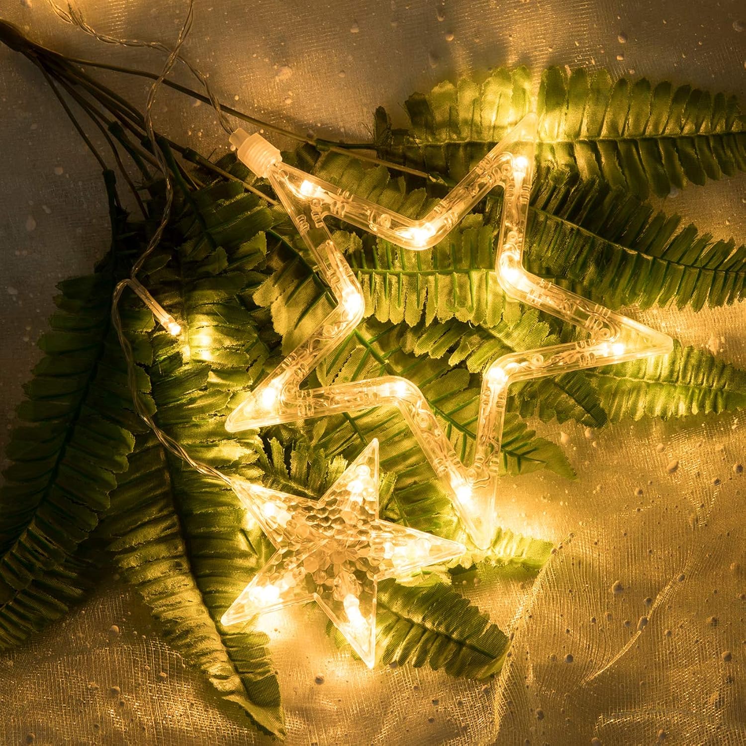 12 Stars 138 Leds Fairy Lights Star String Lights Star Curtain Lights 8 Modes For Christmas Wedding Home Garden Bedroom