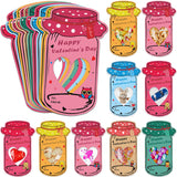 Valentines Day Cards For Kids, 48 Pack Mason Jar Happy Valentine'S Day Cards Bulk, Funny Valentines Exchange Cards For Boys Girls Toddler School Classroom Party Favors