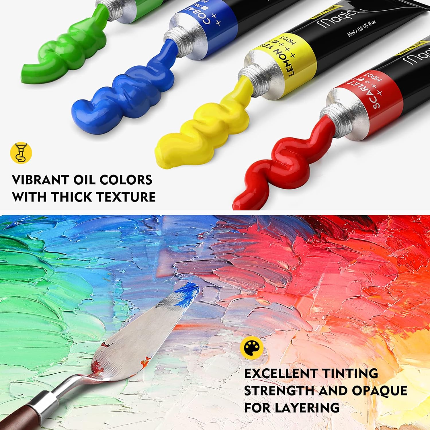 Oil Paint, 40Pcs (18Ml/0.6Oz), Rich Pigments, Vibrant, Non Toxic Paints For Professional Artist, Hobby Painters & Kids, Ideal For Canvas Painting, Packaged In Exquisite Box For Gift