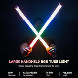 2 Pack RGB Tube Light Wand Full Color Handheld LED Stick Light with App Control Pixel Effects and Magnet