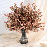 6Pcs Fake Flowers Babys Breath Silk Artificial Flowers Gypsophila Bouquets Bulk Real Touch Fall Stems For Home Boho Living Room Bedroom Decor Diy Floral Arrangement, Beige Brown
