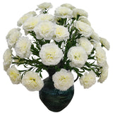 Carnations Artificial Flowers,8Pcs 56 Heads Faux Fake Silk Carnations,16 In Carnation Bouquet For Wedding Home Centerpieces Floral Arrangements (8, Ivory, 56)
