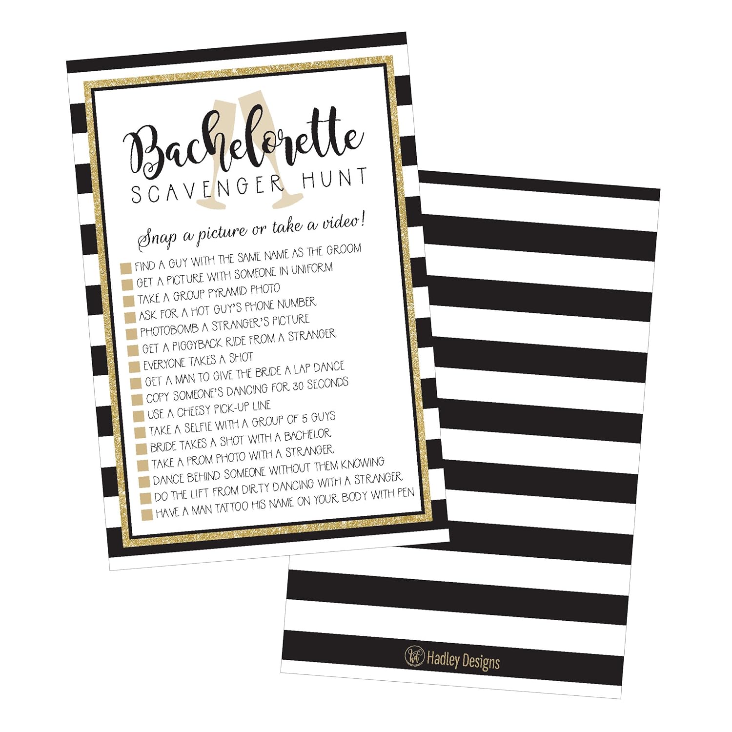 25 Bachelorette Scavenger Hunt Party Games, Girls Night Out Weekend Fun Naughty Cards For Scavenger Hunt, Drinking & Dares, Funny Novelty Decoration & Supplies Idea For Adult Woman