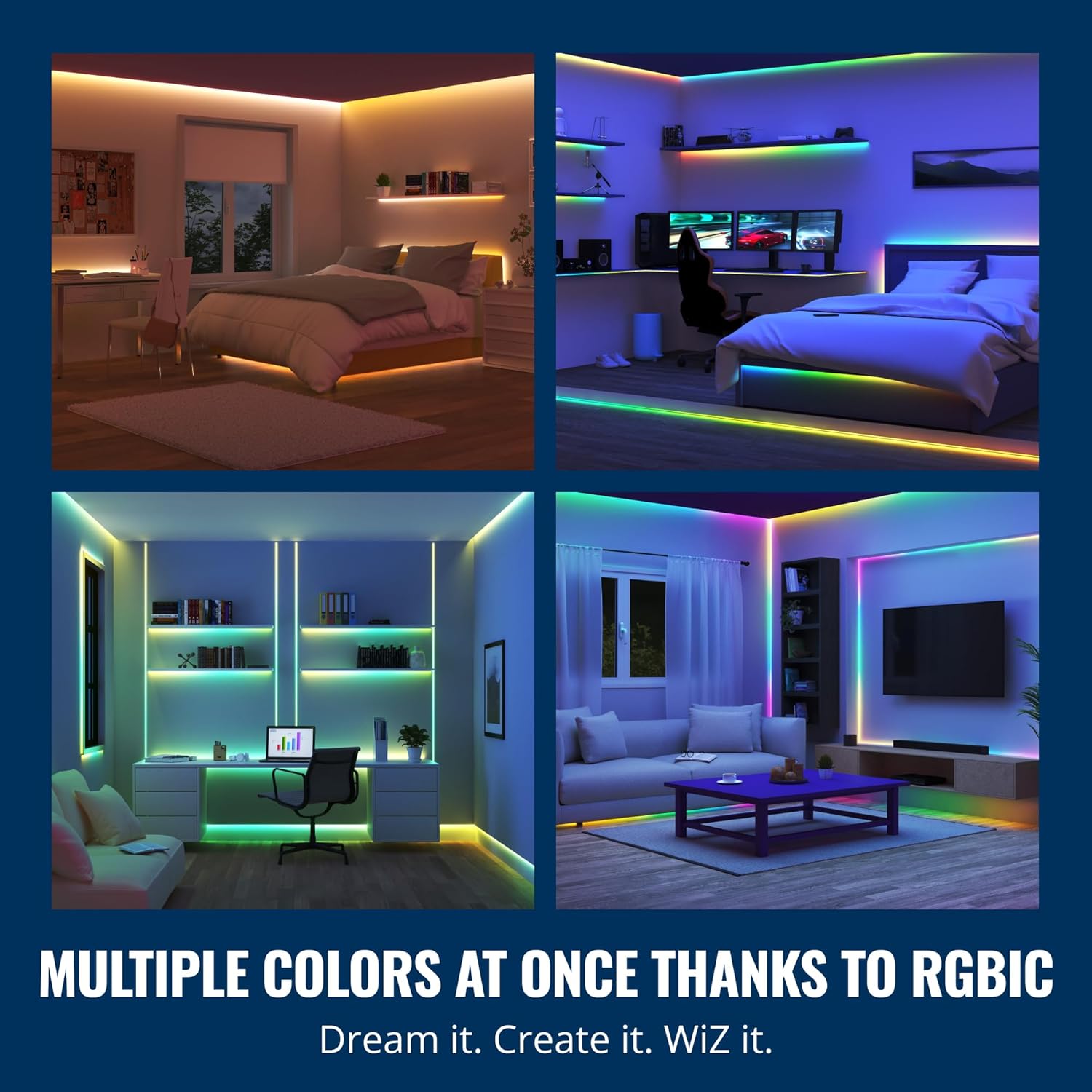 - Bundle - Rgbic Led Strip 5M Plus 2 60W A19 Color Bulbs - Control With Voice Or App + Activate With Motion - Matter Compatible