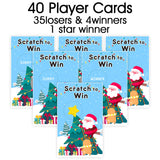 Christmas Scratch Off Cards (40 Pack) Christmas Party Game For Holiday Events - Groups, Adult - Festive Raffle Tickets For Prize Drawings Choice Christmas Star