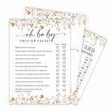 Baby Shower Game Cards,30 Double-Sided Game Cards & 1 Answer Cards, Baby Announcement, Oh Baby! Ture Or False Game Cards, Spring Flower, Gender Reveal Party Favor, Activity - C07