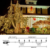 164FT 500 LED Warm White Fairy Lights Outdoor Waterproof Plug In String Lights with Timer 8 Modes for Bedroom Wedding Party Christmas Decor