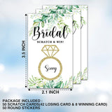 Bridal Shower Scratch Off Games, Bridal Shower Decorations, Greenery Bridal Raffle Lottery Tickets Cards For Bridal Shower Bachelorette Party Wedding Engagement Party, Set Of 50 Cards (A11)