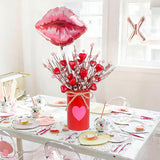 Cute Valentines Day Decorations, Artificial Red Heart Shaped Berry Stems With Metal Pot, Valentines Decor For Home School Office, Romantic Valentine'S Day Floral Picks For Party Anniversary