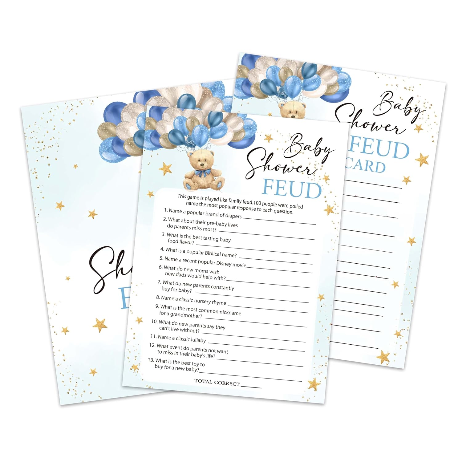 Baby Shower Games, Baby Shower Feud Games Cards, Gender Reveal Party Decorations, Baby Announcement, Baby Shower Ideas, Party Favors Supplies, 25 Game Cards With 1 Answer Card - A03