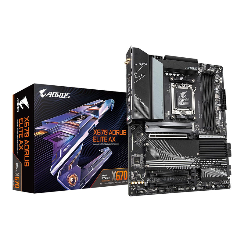 GIGABYTE X670 AORUS Elite AX (AM5/ LGA 1718/ AMD/ X670/ ATX/ 5 Year Warranty/