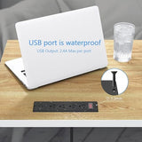 Recessed Power Strip 4 Outlets 2 USB Waterproof Furniture Desk Table Mount