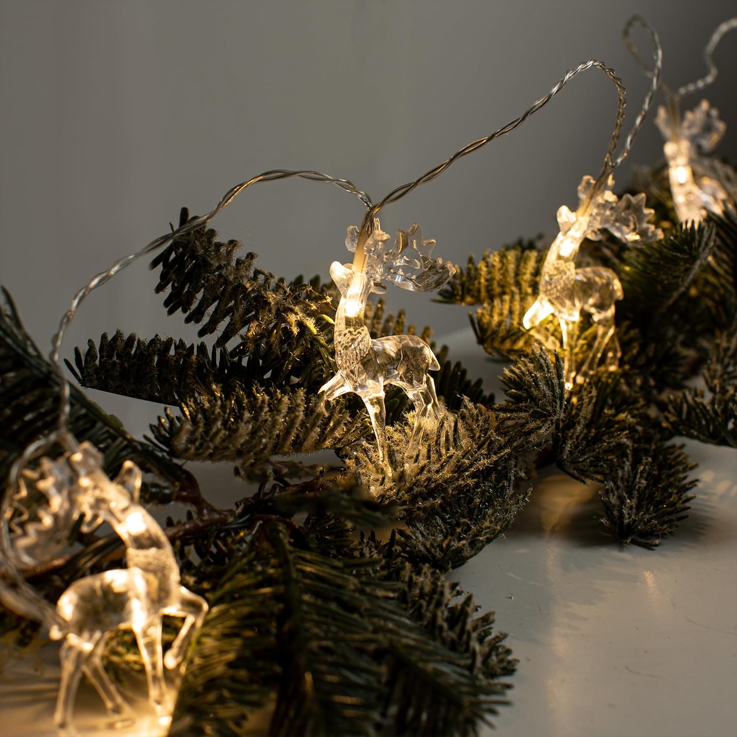 Christmas Lights Reindeer String Lights, 6.8Ft 10 Led Battery Operated String Lights For Christmas Decorations, Reideer