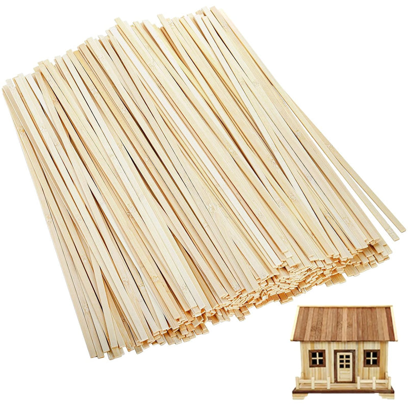 500 Pieces Natural Bamboo Sticks, 15.8 Inch Long Square Craft Sticks For Arts