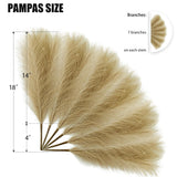 6 Pcs Faux Pampas Grass Arrangement - 18"/45Cm Artificial Fluffy Pompous Grass Stems For Boho Chic Home And Wedding Decor (Coffee)
