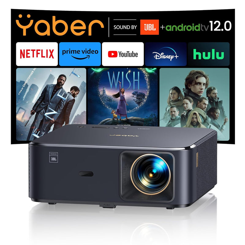 4K Android TV Projector, 800 ANSI, WiFi 6, JBL Sound, 1080P, Netflix Ready