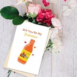 Will You Be My Valentina Hot Sauce Inspired Valentine'S Day Card For Him Her, Cute Mexican Sauce Lover Q&A Greeting Card