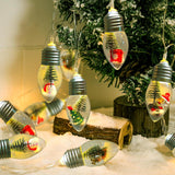 Christmas Lights Battery Operated 6.8Ft Led Christmas Tree Snow Globe Lights 10 Vintage Bulbs String Light For Indoor Ou