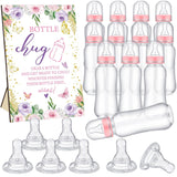12 Pcs Safari Baby Shower Bottle Sign Wooden Jungle Animal Gift Sets Gender Reveal Favors Bottles For Guests(Butterfly)