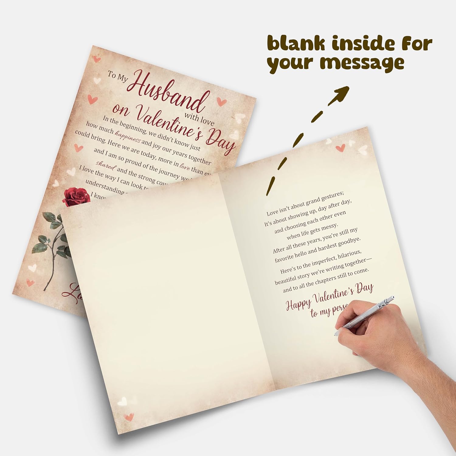 Poem Valentine’S Day Card Gifts For Husband Him, Romantic Wife To Husband Greeting With Heartfelt Love Message