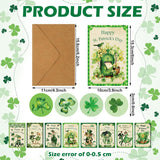 24 Sets St. Patrick'S Day Cards Assorted Retro Blank Greeting Notes Cards With Envelopes And Stickers Retro Lucky Shamrock Irish Elf Hat For School Classroom St. Patrick'S Day Party Supply