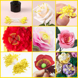 2Mm Yellow Pearl Double Heads Handmade Flower Stamen, 1600Pcs Yellow Long Flower Stamen Artificial Paper Stamens For Christmas Wedding Blossom Making Scrapbook Decoration