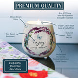 Pavilion Gift Company - Enjoy Every Moment - 8-Ounce Ceramic Candle, Jasmine Scented Candle, Appreciation Gifts for Women, Thinking of You Gifts for Women, 1 Count, Cream