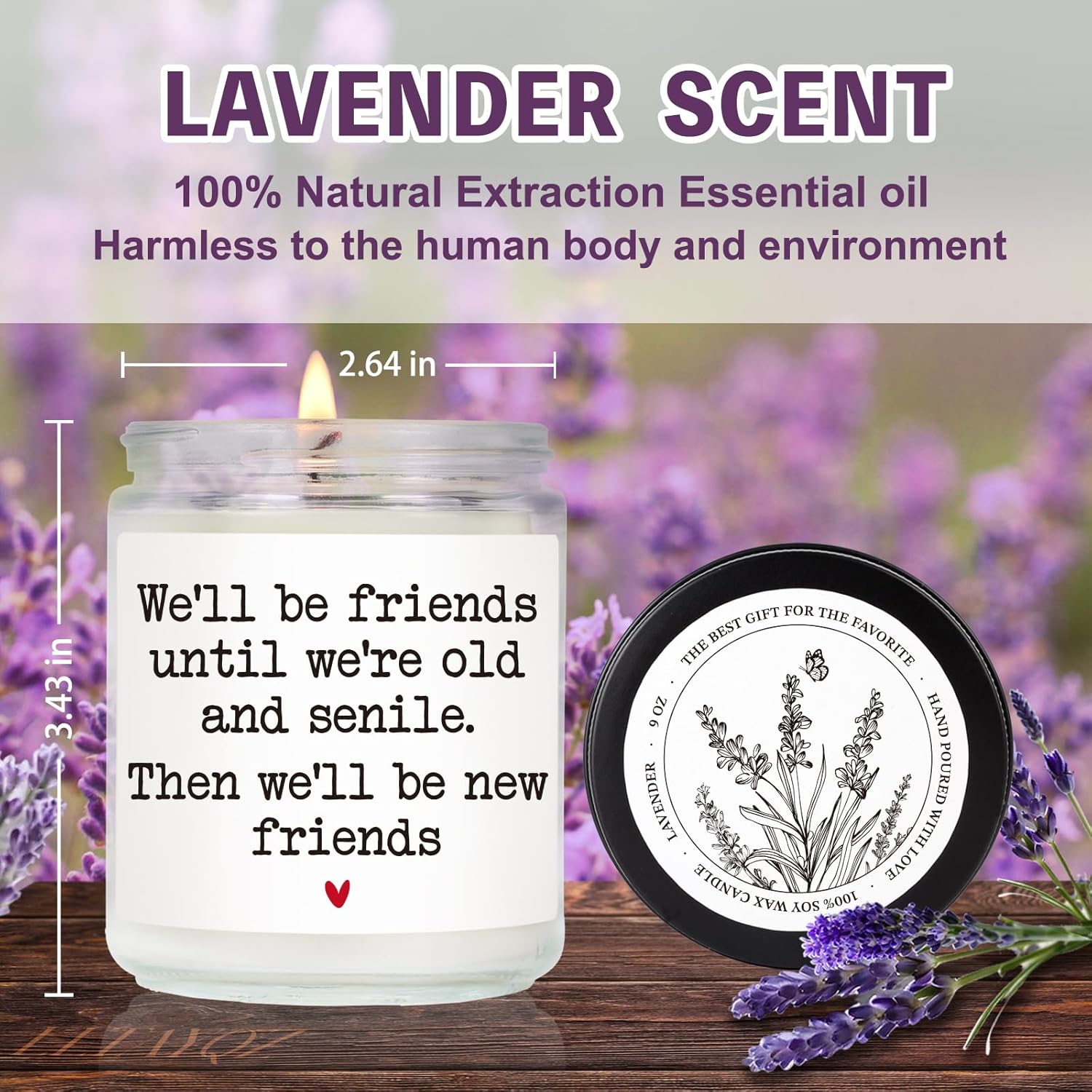 Funny Best Friend Birthday Candle Gift For Woman, We Will Be Friends Until We'Re Old And Senile Candle, Friendship Gifts For Women Friends Female, Funny Friendship Birthday Gifts For Friend-25