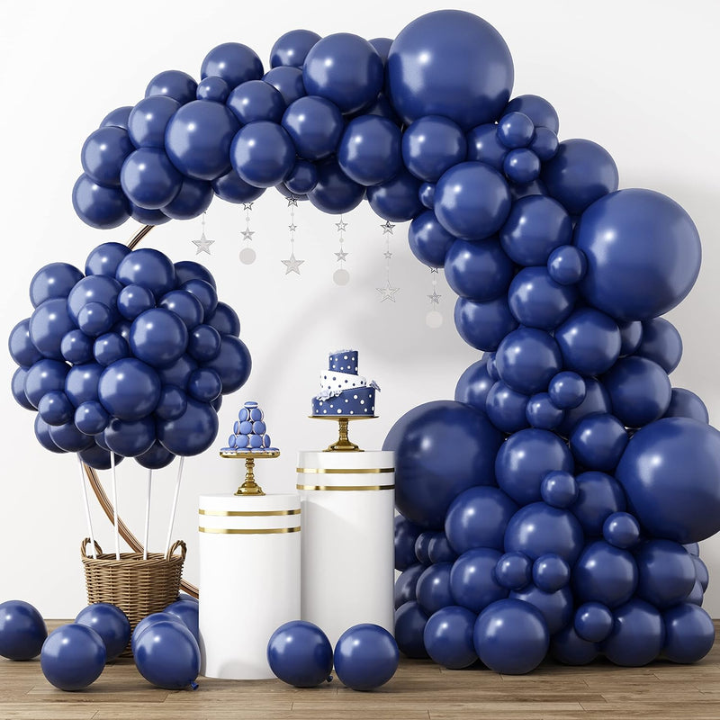 129Pcs Navy Blue Balloons Latex Balloons Different Sizes 18 12 10 5 In