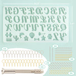 182Pcs Fancy Alphabet Resin Molds Silicone Kit, Reversed Letter Keychain Epoxy Resin Casting Molds, Resin Key Chain Making Set With 1 Hand Drill 2 Drill Bits 30 Key Rings 100 Screw Pins