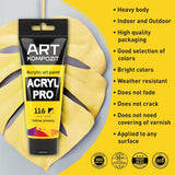 Professional Heavy Body Acrylic Paint Set 12 X 75 Ml (2.54 Fl Oz) For Artists With Canvas, Upholstery, Wood, Glass, Plastic, Fabric | Made In Europe |