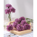 6Pcs Artificial Flowers Carnations Latex Carnation Flowers,Fake Carnations With Stems For Wedding Party Office Home Decor(Purple)