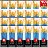 Acrylic Paint Brush Set, 36Pack/360Pcs Nylon Hair Paint Brushes, For Oil Painting Rock Body Painting, Artist Amateur Craft Paint Brushes Supplies, Children Adult Painting Small Paint Brush Set.