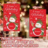 Christmas Scratch Off Cards (50 Pack), Xmas Scratcher Tickets, Snowman Party Game For Wedding Baby Shower Birthday Supplies Decorations - C02