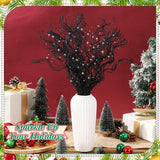 30 Pcs 17 Inch Christmas Glitter Curly Ting Ting Branches Sticks Stems Decorative Vase Filler Branches Artificial Curly Wispy Willow Twigs For Christmas Wreath Home Craft Decor (Black)